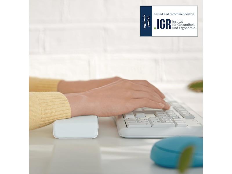 Leitz Ergo Cozy håndledsstøtte til tastatur (lysegrå) Håndleddstøtte