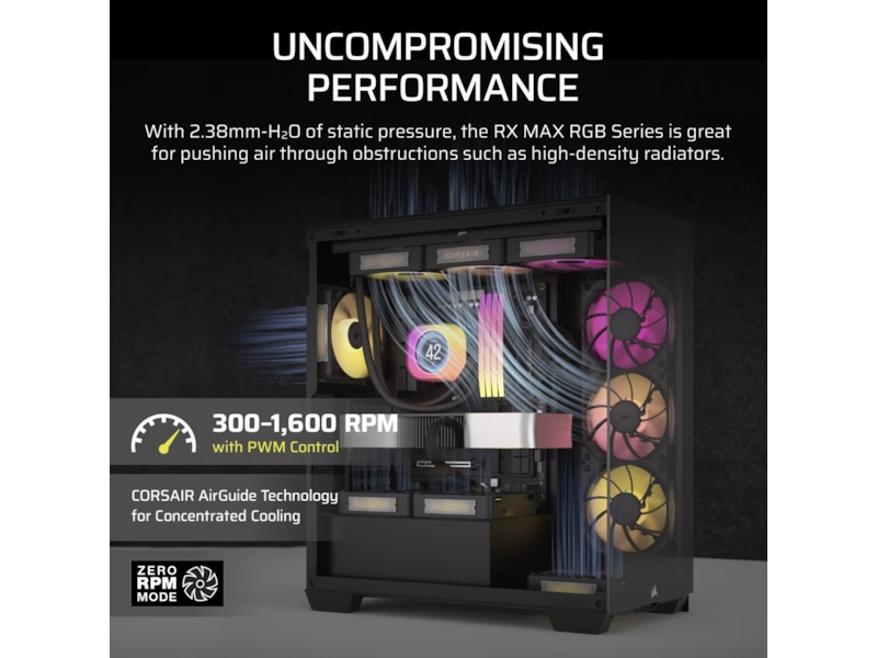 Corsair iCUE LINK RX140 RGB MAX Ventilator (svart) Blæsere