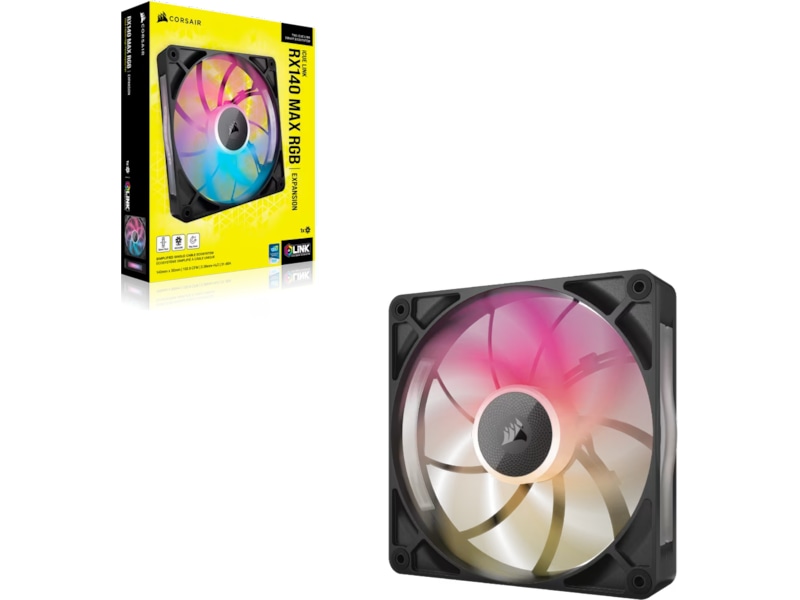 Corsair iCUE LINK RX140 RGB MAX Ventilator (svart) Blæsere