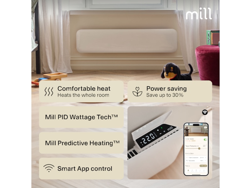 Mill Invisible Smart WiFi Gen 4 panellist 850W Varmepaneler