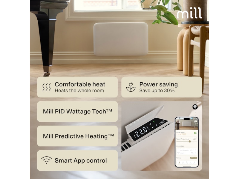 Mill Invisible Smart WiFi Gen 4 panelvarmer 700W (hvid) Varmepaneler