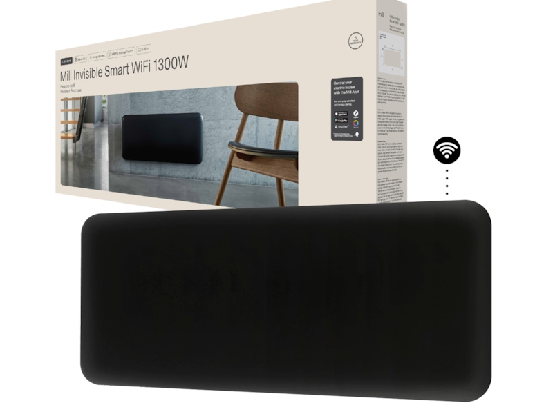 Mill Invisible Smart WiFi Gen 4 panelvarmer 1300W (sort) Varmepaneler
