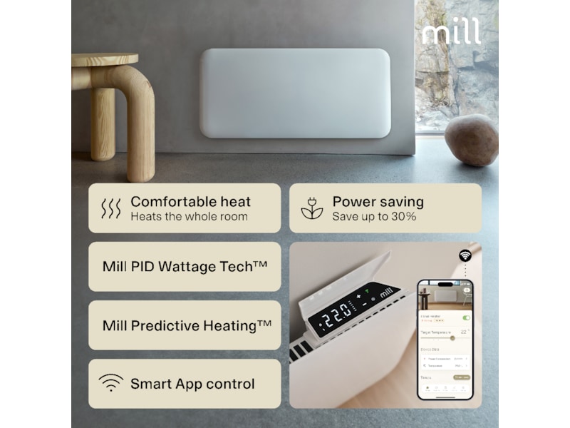 Mill Invisible Smart WiFi Gen 4 panelvarmer 1000W Varmepaneler