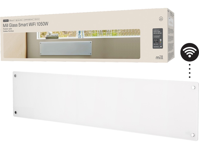 Mill Glass Smart WiFi Gen 4 panellist 1050W Varmepaneler