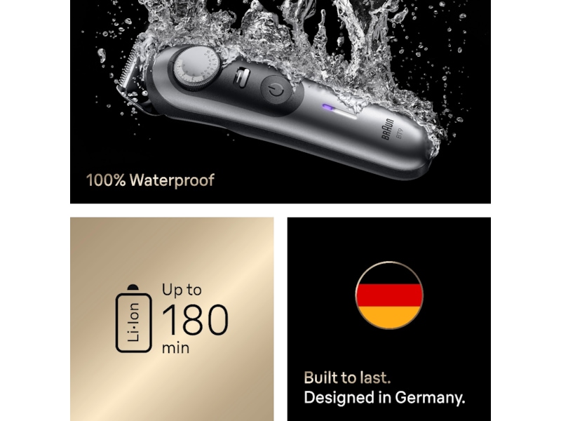 Braun Series 9 skægtrimmer (krom) Barbermaskine