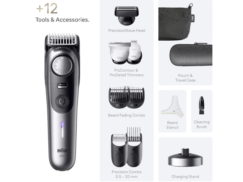 Braun Series 9 skægtrimmer (krom) Barbermaskine