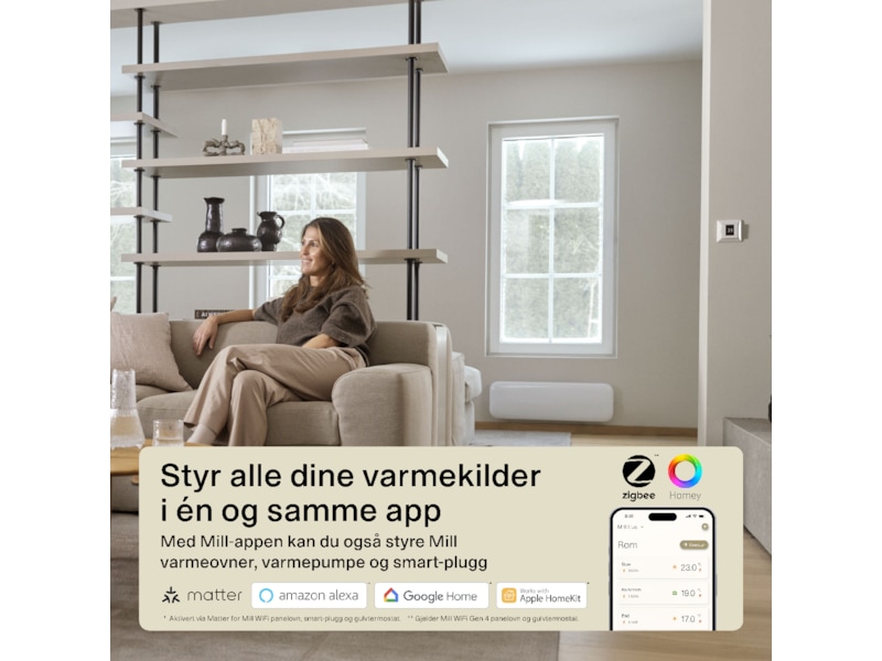 Mill Smart WiFi Gulvtermostat (mat hvid) Tilbehør til varme