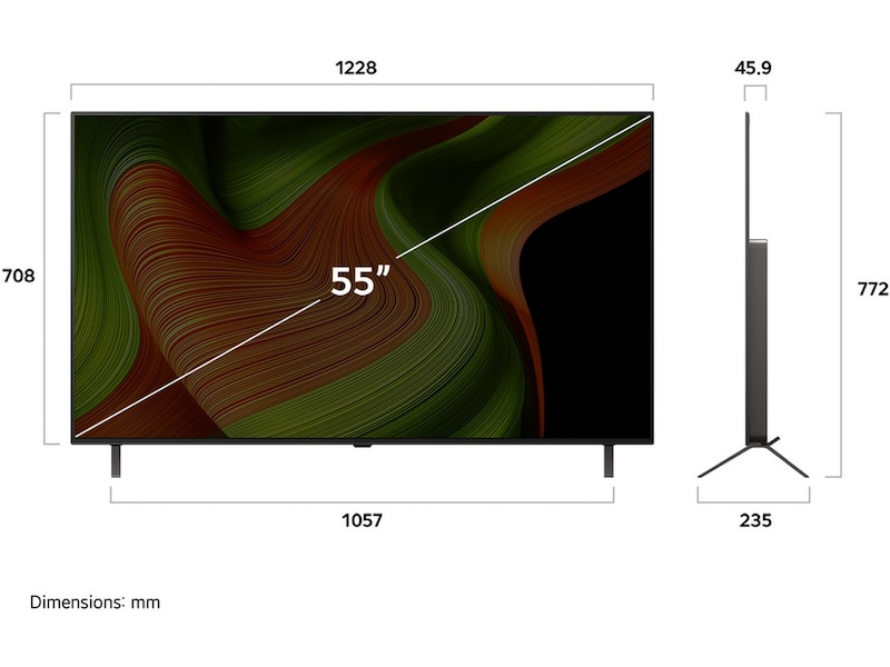 LG 55" B5 AI 4K OLED Smart TV (2025) 50 - 59 tommer TV