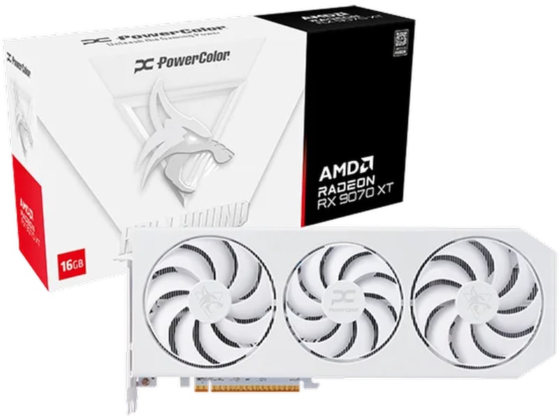 PowerColor Hellhound Spectral AMD Radeon RX 9070 XT (hvidt) Grafikkort