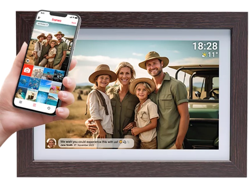 Denver PFF-1042DW 10,1" digital fotoramme (mørk eg) TV-rammer & tilbehør