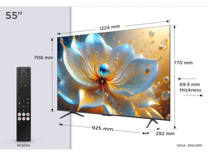 TCL 55" T8C 4K QLED Google TV (2025) 50 - 59 tommer TV