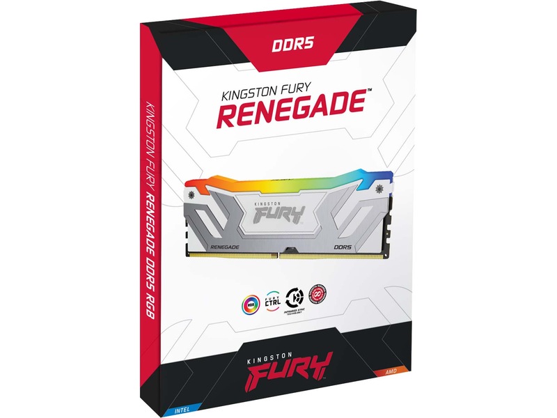 Kingston FURY Renegade DDR5 RGB 8400MHz 24GB (hvidt) Hukommelse (RAM)