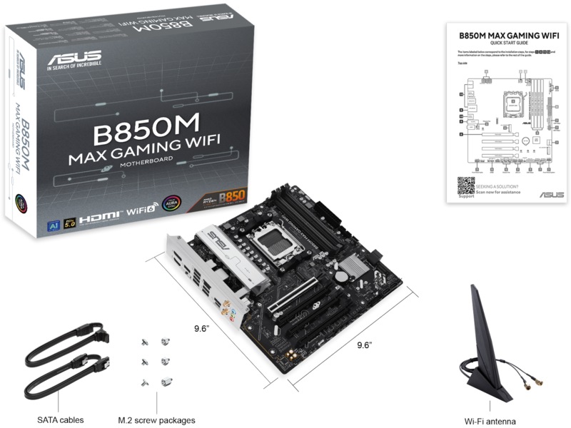 Asus B850M MAX GAMING WIFI Bundkort AMD Socket