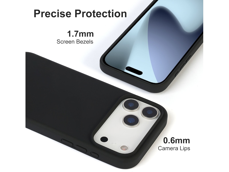 iiglo iPhone 17 Pro Max Magnetic Silikone cover (sort) Mobilcover