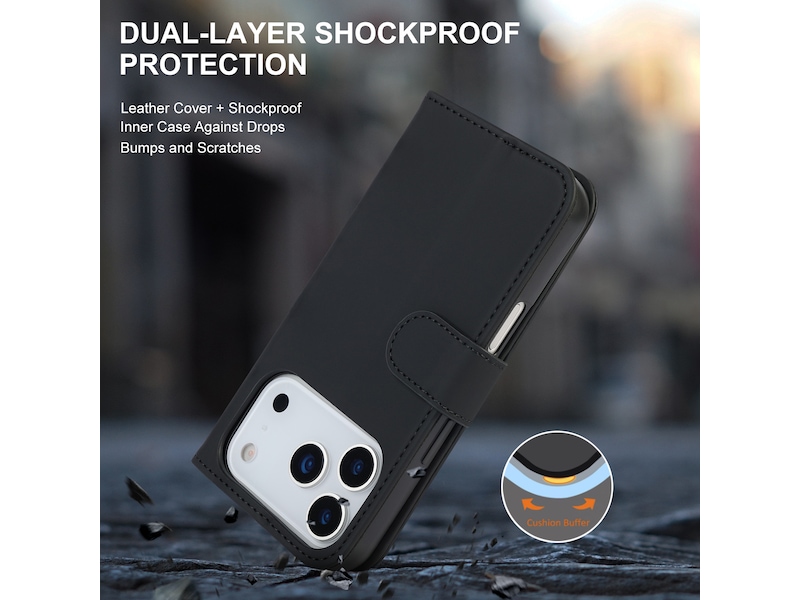 iiglo iPhone 17 Pro Wallet Cover (sort) Mobilcover