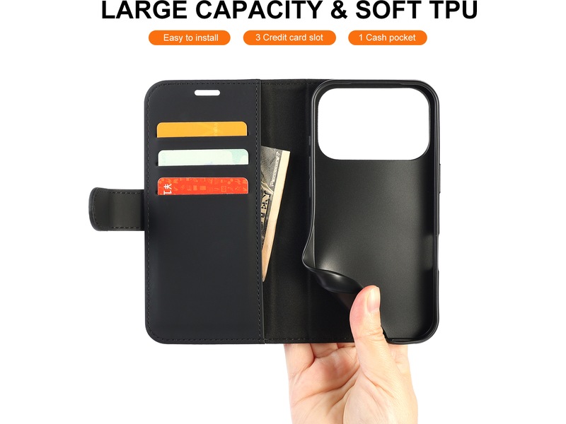 iiglo iPhone 17 Pro Wallet Cover (sort) Mobilcover