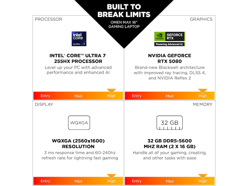 HP OMEN MAX Gaming Laptop 16-ah0033no 16" WQXGA 240 Hz Gaming laptop