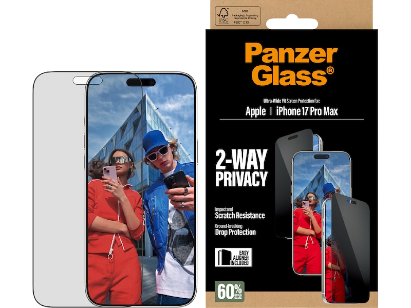 PanzerGlass iPhone 17 Pro Max 2-way Privacy Skærmbeskytter Skærmbeskyttelse mobiltelefon