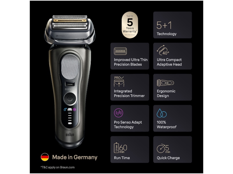 Elektrisk Braun Series 9 PRO+-barbermaskine 9675CC Barbermaskine