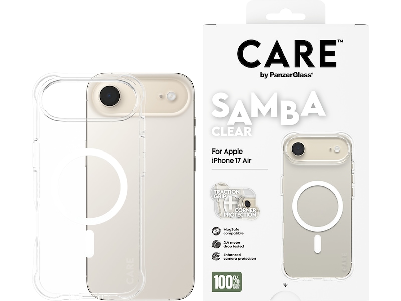 PanzerGlass CARE iPhone Air Samba Hardcase cover (gennemsigtig/hvid) Mobilcover