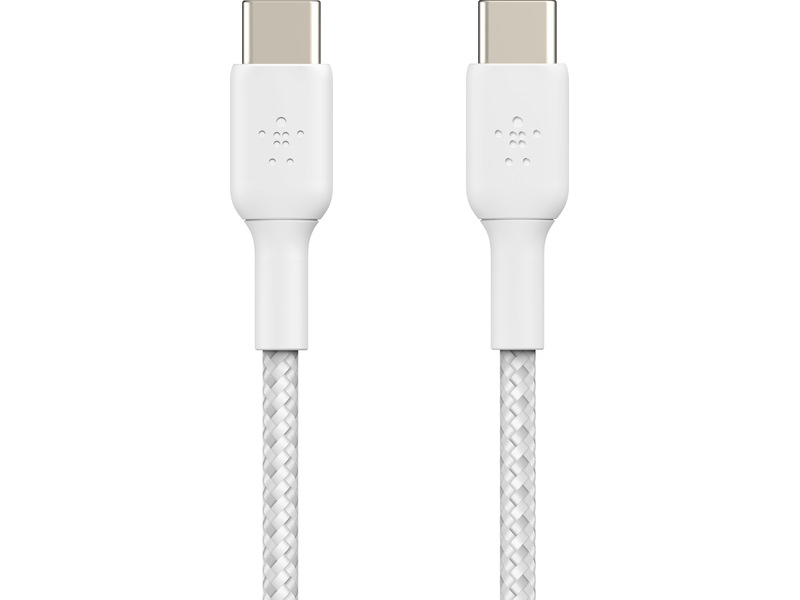 Belkin USB-C flettet opladningskabel 2m, 2-pak (hvid) USB-kabler
