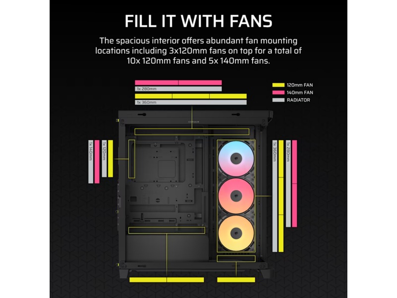 Corsair FRAME 4500X RS-R ARGB Mid Tower (sort) Midi Tower
