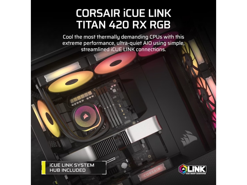 Corsair iCUE LINK TITAN 420 RX RGB AIO Køler (sort) CPU - Vandkøling