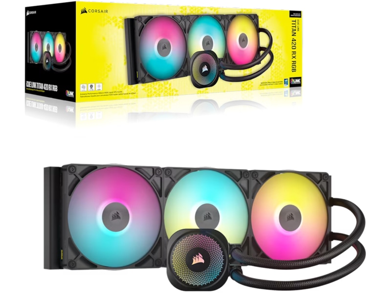 Corsair iCUE LINK TITAN 420 RX RGB AIO Køler (sort) CPU - Vandkøling