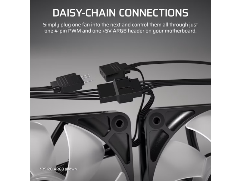 Corsair RS120-R ARGB PWM Reverse Ventilator 3pk (hvidt) Blæsere
