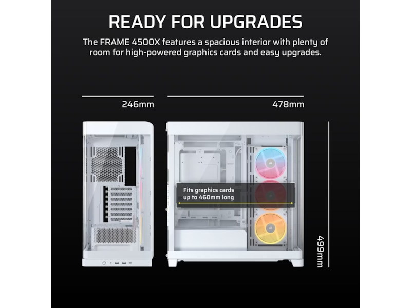 Corsair FRAME 4500X LX-R RGB Mid Tower (hvidt) Midi Tower