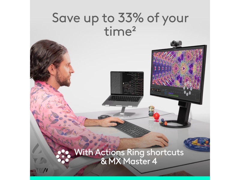 Logitech MX Master 4 Trådløs Ergonomisk Mus (lysegrå) Mus