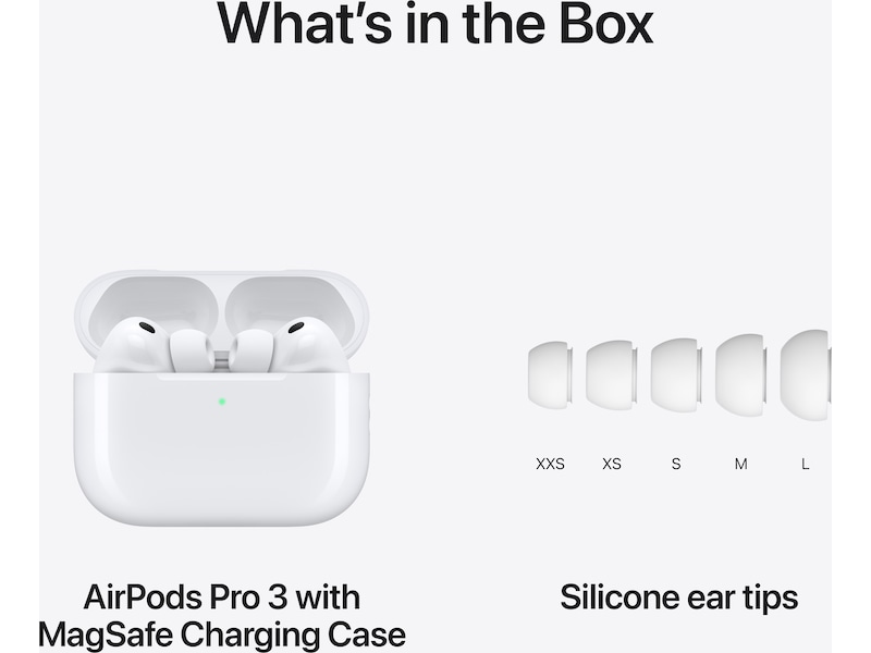 Apple AirPods Pro 3 trådløse ørepropper, in-ear (hvid) In-ear høretelefoner