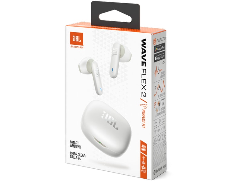 JBL Wave Flex 2 Trådløse Øretelefoner (hvidt) In-ear høretelefoner