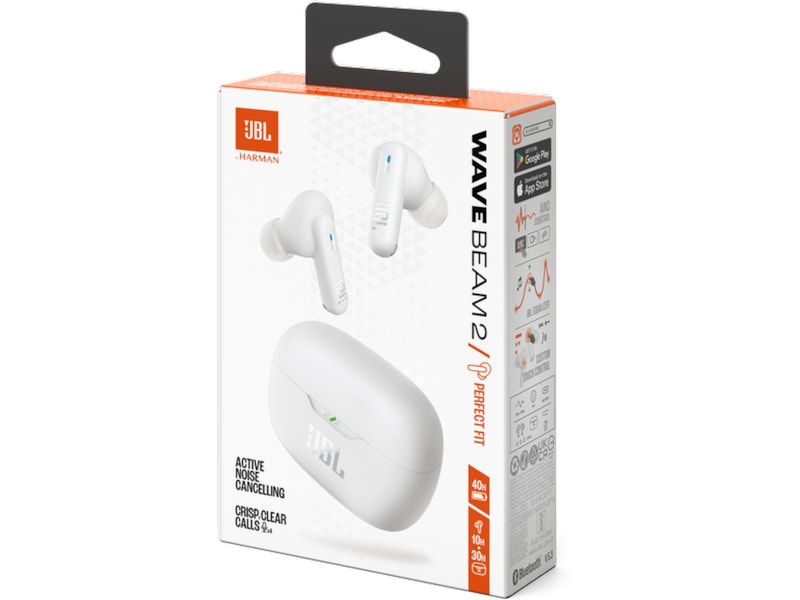 JBL Wave Beam 2 trådløse øretelefoner (hvidt) In-ear høretelefoner