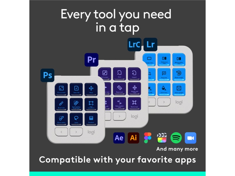 Logitech MX Creative Console (grå) Keyboards
