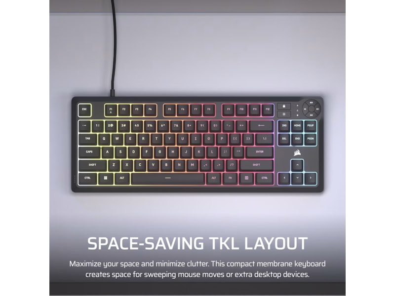 Corsair K55 CORE TKL RGB Gamingtastatur (sort) Gamingkeyboard