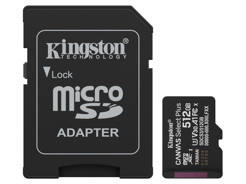 Kingston microSDXC Canvas Select Plus 512GB Flash-hukommelse