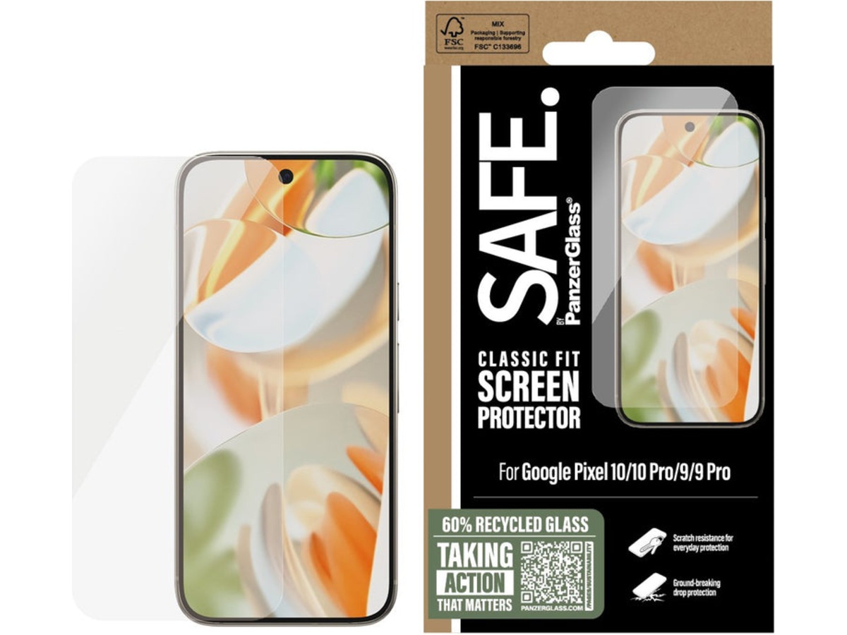 PanzerGlass SAFE. Pixel 10/10 Pro/9/9 Pro Skærmbeskytter Skærmbeskyttelse mobiltelefon