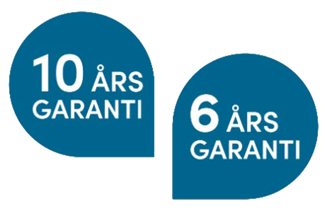 10 års garanti og 6 års garanti