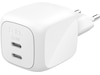 Belkin Dual USB-C PD GaN vægoplader (hvid) Mobilopladere