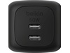 Belkin Dual USB-C PD GaN vægoplader (sort) Mobilopladere