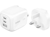 Belkin BoostCharge Pro GaN 70W vægoplader + rejseadapter Mobilopladere