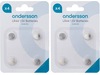 Andersson LR44 knapcellebatterier 2x4-pk Generelle batterier