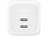 Belkin vægoplader 67W dobbelt USB-C PD GaN (hvid) Mobilopladere