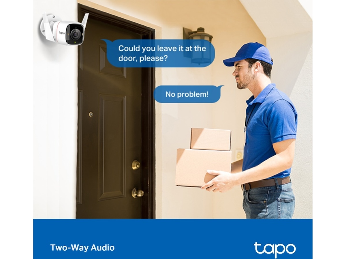 TP-Link Tapo C320WS 2K WiFi utomhuskamera (hvid) Overvågningskameraer