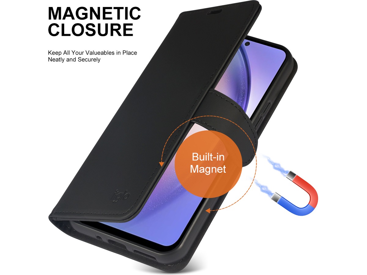 iiglo Galaxy A54 5G Wallet Cover (sort) Mobilcover
