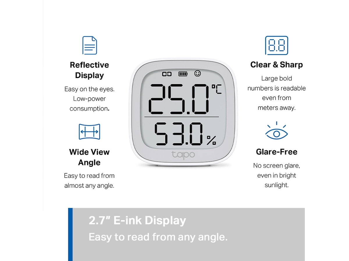 Tapo T315 V1.2 Smart temperatur- og fugtighedsmonitor Sensorer