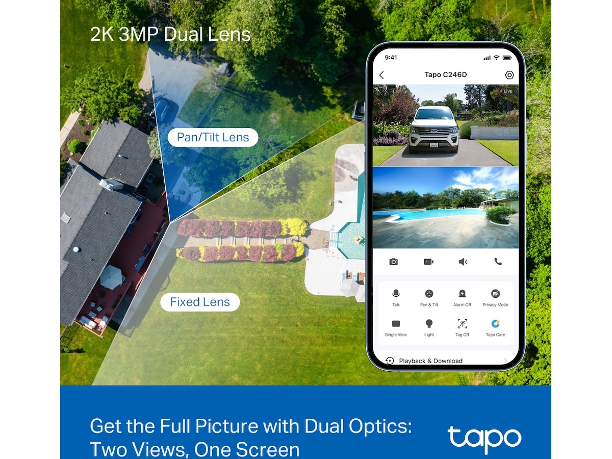 TP-Link Tapo C246D  Indoor/Outdoor Dual Lens overvågningskamera Overvågningskameraer