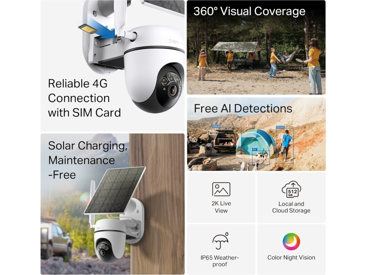 TP-Link Tapo C615G KIT solcelledrevet overvågningskamera Overvågningskameraer