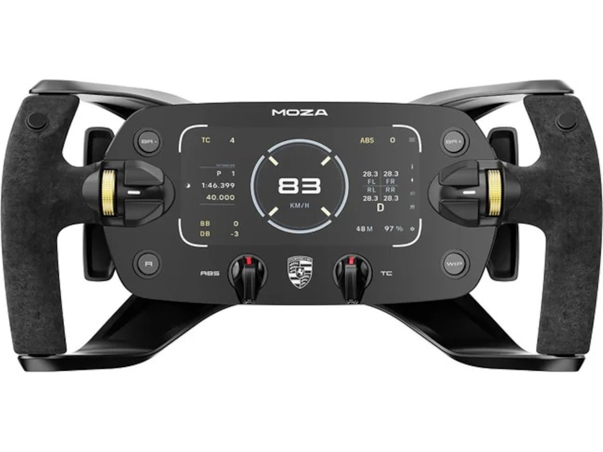 MOZA Porsche MISSION R Simracing Steering Wheel Rat og pedaler